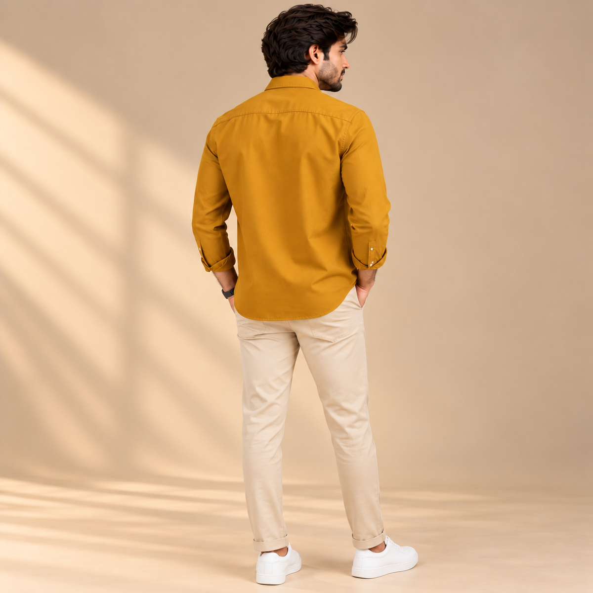 Cotton Chambray Double Shirt – Mustard